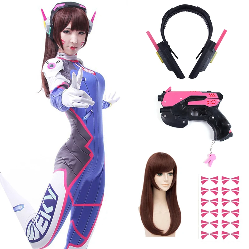 Dva Cosplay Prop - Anime wanita Jumpsuit ketat Dva kostum