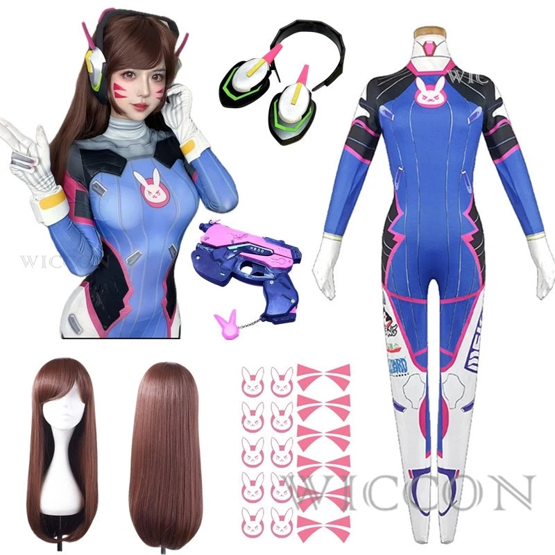 Kostum D.Va Anime Wanita 2025, - Dva Cosplay Prop ulasan dan harga